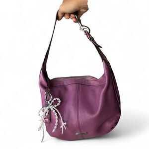 Purple Pebble Leather Coach Avery Hobo Bag